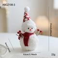 Plush Christmas snowman with red scarf and silver dot hat standing 17cm tall - Pointed Hat Sequin Style (ABCZ106-3)