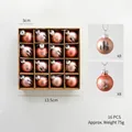 16-piece pink and rose gold Christmas glass ball ornaments with Merry & Bright lettering - Forest Lettering Series / 16 Pieces/Pack (3CM) / Coffee Rose Gold