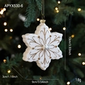 Pendentif flocon de neige Noël blanc et vert avec détails dorés, taille 10x9x3cm - Style Flocon de Neige (APYX530-6)