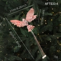 Vogel-Clip mit rosa Federn und Glitzer für Weihnachtsbaum, künstlicher Dekovogel - Roségold Vogel Typ A