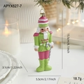 Pink and green Nutcracker soldier Christmas ornament, 15.5cm tall plastic hanging decoration - Grass Green and Pink Soldier with Candy Cane (APYX627-7)