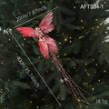 Red glitter Christmas bird ornament with feathers for tree decoration and holiday crafts - Red Bird Style B