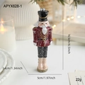 Hand-painted 6.5 inch nutcracker soldier ornament with red and black glitter finish - Red Black and White Soldier with Crown Hat (APYX628-1)