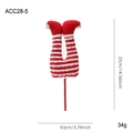 37cm Red and white striped Christmas elf leg pick with bells for tree decoration - Red and White Striped Elf Leg