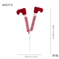 Christmas elf leg decoration with red and white stripes and red boots 38cm size - Red White Shoes Pick