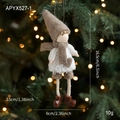 Plüsch-Weihnachtself-Anhänger mit weißem Kunstfell-Outfit und braunem Schal - Jungen Stil (APYX527-1)