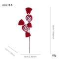 50cm Christmas elf stick with three red plush candy swirls and velvet textures - Candy Pick