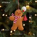 Lebkuchenmann Filzanhänger mit rot gestreiftem Schal und Baum für den Weihnachtsbaumschmuck - Weihnachtsmütze Schal Lebkuchenmann (APYX535-4)