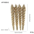 Set of 4 sparkling gold glitter spiral icicle ornaments for Christmas tree decoration - Gold