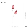 Tiges de chapeau d'elfe de Noël décoratives avec rayures rouges et blanches, hauteur 44cm - Pique Chapeau d'Elfe Style A