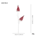 Piquets de chapeau de lutin de Noël tricotés rouge et blanc avec étoiles pour décoration - Pique Chapeau d'Elfe Style C