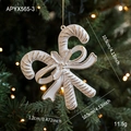 Matte white candy cane ornament with gold edges for Christmas tree decoration - Scepter Style