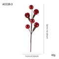 Christmas berry picks with red flocking and white polka dots for tree decorations - Glossy and Polka Dot Velvet Balls Style (ACC26-3)