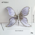 Elegante farfalla decorativa viola con ali glitterate e strass bianchi per ornamenti - Viola