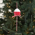 Décoration de Noël en peluche rouge et blanc en forme de sucette pour sapin festif - Style Cupcake (APYX631-8)
