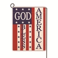 Détail du drapeau de jardin God Bless America avec texture en lin et crochet métallique - Que Dieu Bénisse l'Amérique (3)