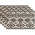 4er-Set Platzsets mit böhmischem geometrischem Muster aus schwarz-weißem Gewebe - Schwarz Weiß Beige Ethno-Geometrischer Stil