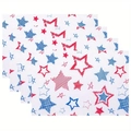 Lot de quatre sets de table rectangulaires avec motifs d'étoiles rouges et bleues - Étoiles Rouge Bleu Dessinées à la Main (26) / 30*45cm (Lin)