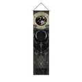 Detailed texture of planet hanging tapestry with astrology pattern and black fringe tassels - 32.5x130cm / Astrological Geometric Moon Totem (Style-3)