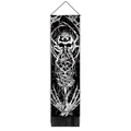 Gothic skull and spider web wall tapestry with black tassels for home room decoration - 32.5x130cm / Skull and Spider Web Style (Style-1)