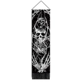 Gothic skull and spider web wall tapestry with bone claws and tassels home decor - 32.5x130cm / Skull and Bone Hand Style (Style-2)