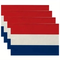 Lot de 4 sets de table patriotiques avec rayures rouges blanches et bleues élégantes - Rayures Rouge Blanc Bleu (29) / 30*45cm (Lin)