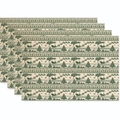Set of 4 Christmas placemats with elk and tree patterns on beige woven fabric - Retro Beige Base Dark Green Print Style (Style 17)