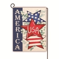 Amerikaanse onafhankelijkheidsdag tuin vlag van linnen met sterren op een zwarte standaard - Amerika USA Sterren (13)
