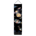 Vertical wall tapestry with colorful jellyfish butterfly art and black bottom tassels - 32.5x130cm / Starry Jellyfish Style (Style-7)