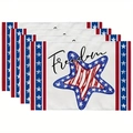 Lot de 4 sets de table patriotiques fête de l'indépendance avec texte Freedom et étoiles - Freedom Étoile Rayures (30) / 30*45cm (Lin)