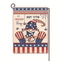 Dubbelzijdige Onafhankelijkheidsdag linnen tuin vlag met Amerikaans kabouter ontwerp - Onafhankelijkheidsdag Kabouter (16)