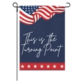 Dubbelzijdige Independence Day tuinvlag met Amerikaans motief en metalen houder - This Is The Turning Point Vlag (17)