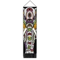 Detail of Bohemian wall tapestry featuring a colorful ethnic elephant and black tassels - 32.5x130cm / Style-2 (Colorful Ethnic Elephant)
