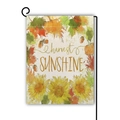 Detail of linen garden flag with watercolor pumpkins and harvest sunshine typography - Autumn Harvest Pumpkin Sunflower (1) / 45*30cm