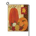 Detail of harvest blessings garden flag featuring pumpkins and fall floral textures - HARVEST Blessings Orange Pumpkins Style (3)