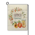 Happiness is homemade double-sided garden flag with peach and floral patterns - Happiness is Homemade Peach (Style 2) / 45*30cm
