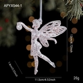 Décoration de sapin de Noël fée rose avec paillettes et ruban de suspension chic - Style d'Ange