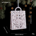 Pendentif de Noël rose à paillettes en forme de sac avec dentelle et ruban de soie blanc - Style Sac à Main