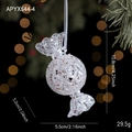 Décoration de Noël scintillante en forme de bonbon blanc avec paillettes et design évidé - Style Bonbon