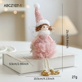 Rosa Plüsch Weihnachtsengel Puppe mit Paillettenbaum und Strickmütze 25cm Dekofigur - Rosa Engel Mädchen Ornament