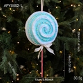 Blue and white lollipop Christmas tree ornament with glitter candy decor and bow - Blue Lollipop