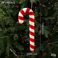 Sucre d'orge de Noël rayé rouge et blanc avec paillettes sur un sapin de fête - Grand Sucre d'Orge (APYX629-2)