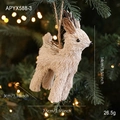 Renna di Natale fatta a mano in paglia su albero, dimensioni 14 cm x 7,5 cm - Stile Alce