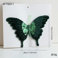 Farfalla di velluto verde scuro con glitter per decorazione dell'albero di Natale - Farfalla Verde