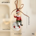 Retro kerstelf op witte sterrenbal, feestelijke kerstdecoratie met rood lint - Elf op Kerstbal