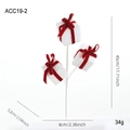 Ramo decorativo natalizio bianco con fiocchi di velluto rosso per alberi di Natale - Plettro Scatola in Schiuma Bianca