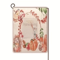 Linen Thanksgiving garden flag with pumpkins, forest animals and metal stand hanger - Thanksgiving Animal Party Happy Thanksgiving (10) / 45*30cm