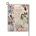 Linen garden flag with fall pumpkins and floral motifs including a metal stand - Morandi Pumpkin Floral Fall Motive (11) / 45*30cm