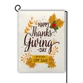 Happy Thanksgiving Gartenfahne mit Ahornblättern und Metallständer für Außendekoration - Ahornbeere Sale Stil (1) / 45x30cm