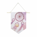 Drapeau mural attrape-rêves bohème avec motifs rouges et touches d'aquarelle violettes - 35x50cm / Attrape-rêves Aquarelle (Style-9)